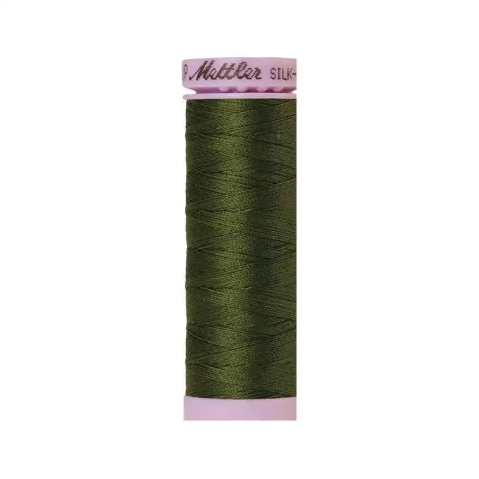 Bobina di filo mettler silk finish cotone 150m verde kaki col 0660