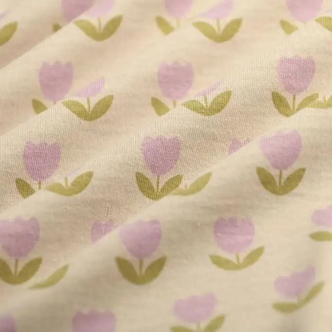 Tessuto jersey cotone tulipano rosa sabbia