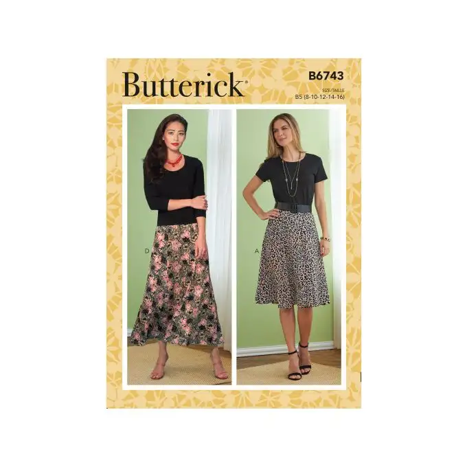 Modello Butterick B6743F5 Donna Gonna svasata 44 a 52