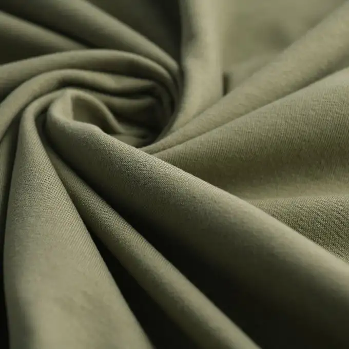 Tessuto jersey cotone unito Jerry kaki