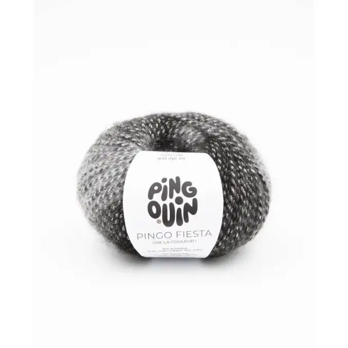 Pelota di filato da maglia Fiesta rock grigio brillante - Pingouin