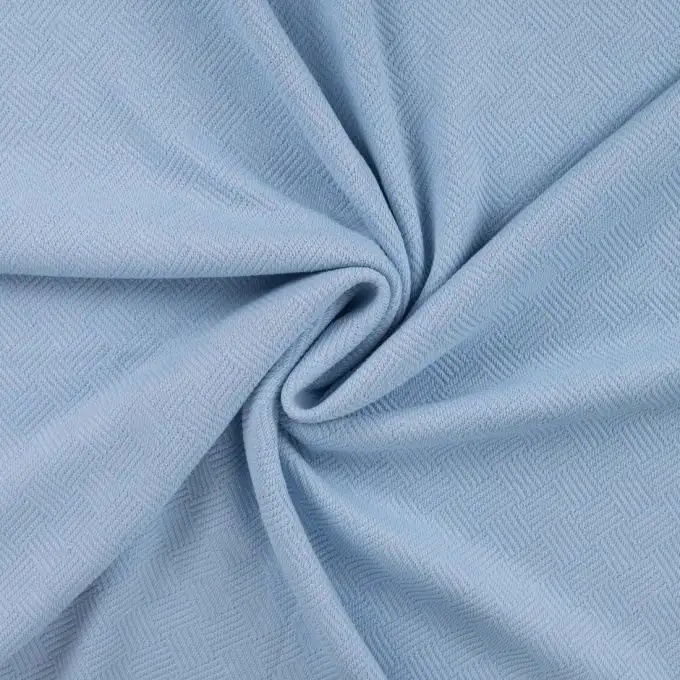 Tessuto jacquard di cotone stampato trattamento testurizzato blu