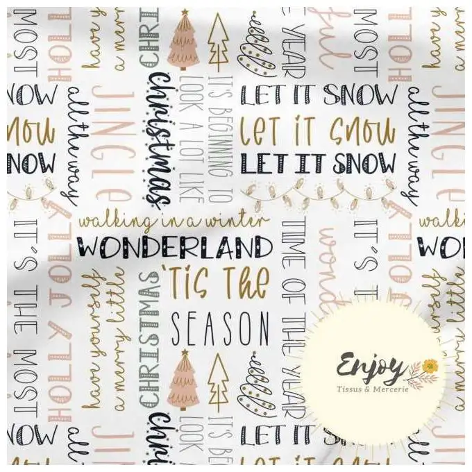 Tessuto Jersey Natale Inverno Bianco venduto al metro