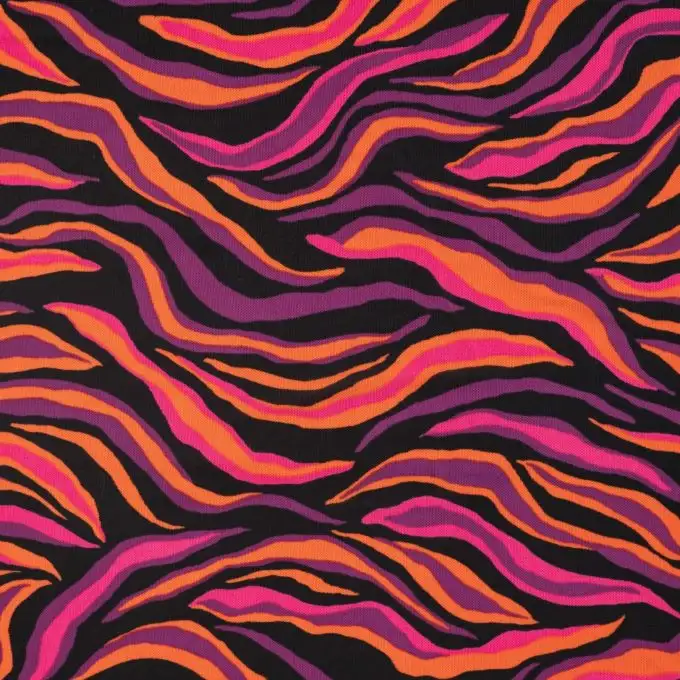 Tessuto mesh stampato onde retrò arancione