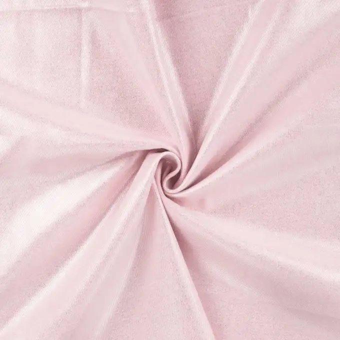 Tessuto denim elasticizzato stampato glitterato rosa