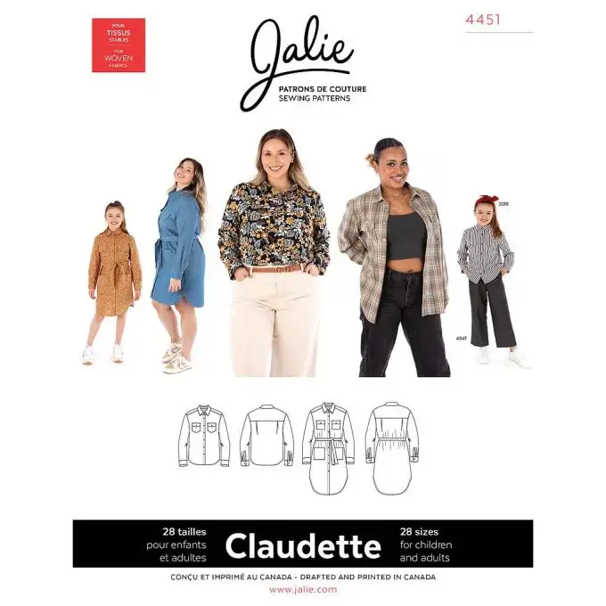 Modello Jalie 4451 Claudette camicetta e abito bambino adulto