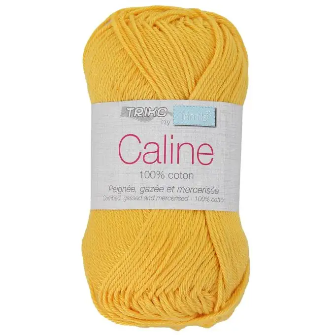 Gomitolo filato Caline 50g 100% cotone mercerizzato - Col. 104 Giallo