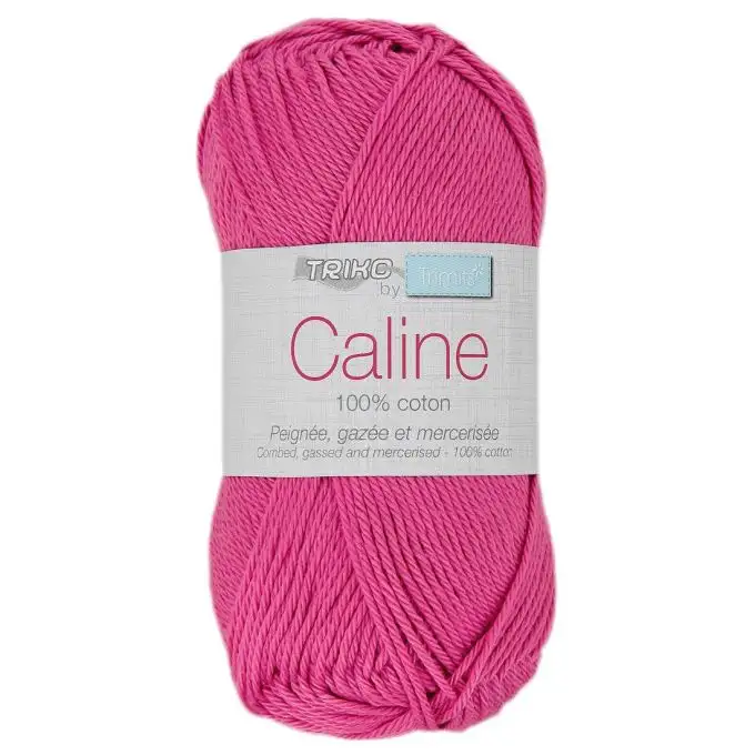 Gomitolo filato per maglieria Caline 50g 100% cotone mercerizzato - Col. 112 Rosa fucsia