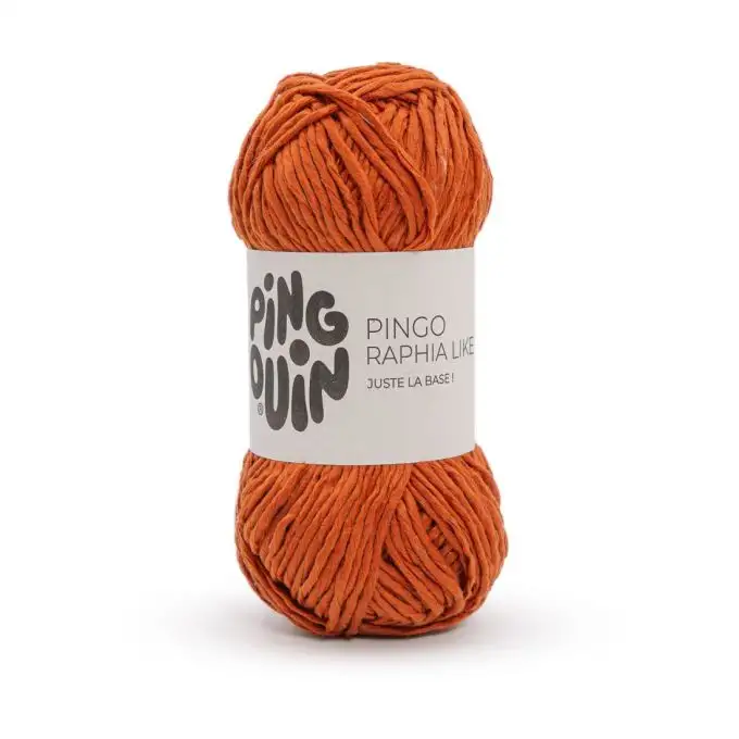 Pelote Pingo raphia effet terre cuite Pingouin