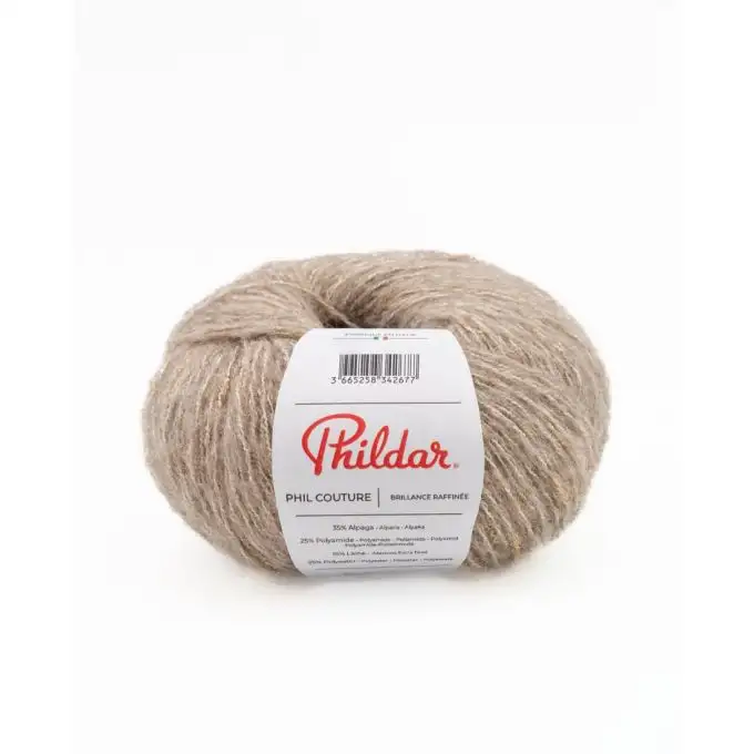 Gomitolo di filato per maglieria Couture marrone glacé - Phildar