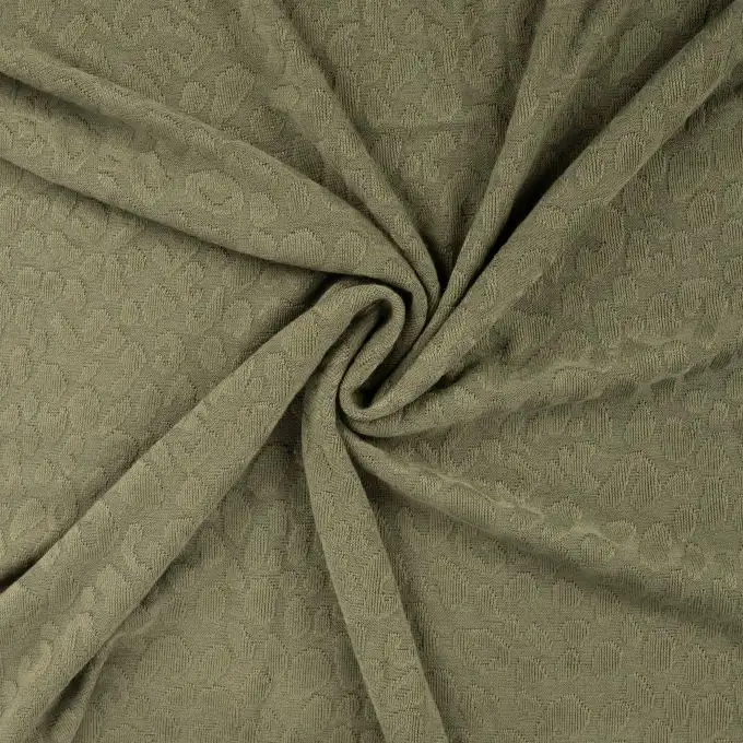 Maglia jacquard stampata leo rilievo verde