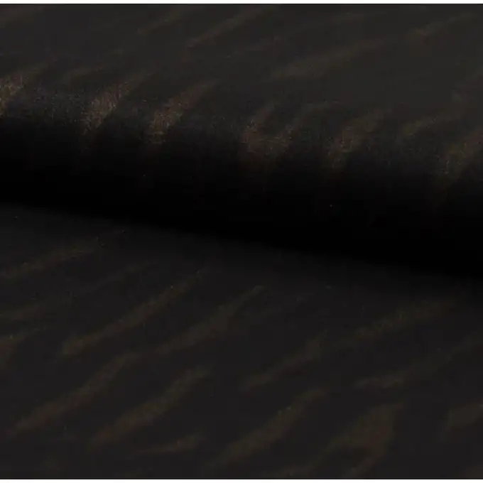 Tessuto Bengaline stampato zebre bronzo nero