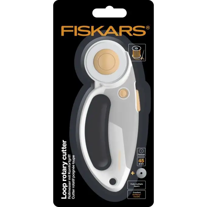 Cutter rotativo softgrip Ø45 mm titanio - Fiskars