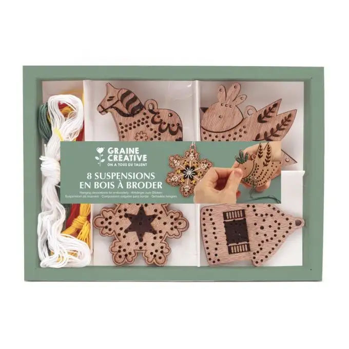 Kit fai da te ricamo - 8 sospensioni da ricamare