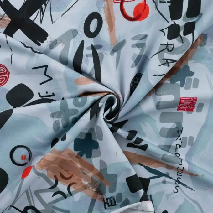 Maglione in french terry stampato digitale manga grigio