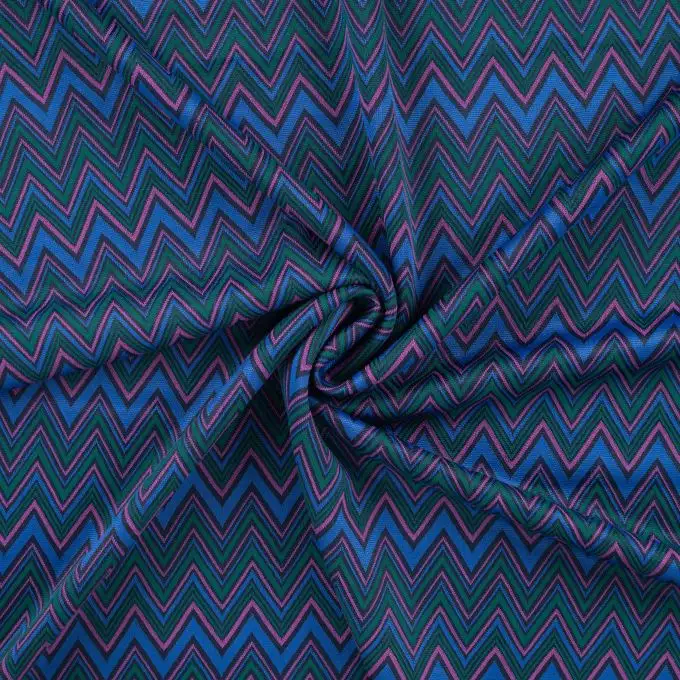 Maille jacquard stampata onda zig zag anni settanta rosa