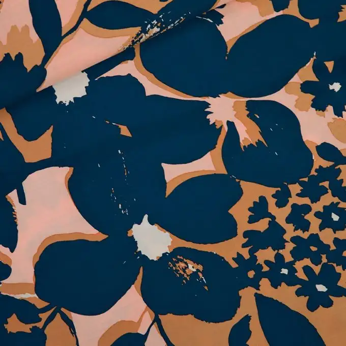 Popeline di Viscosa Shadow Flower