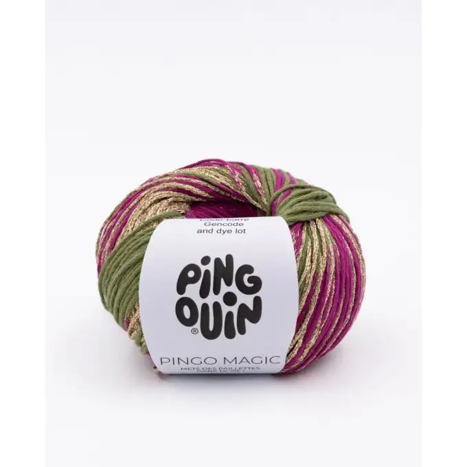 Pelota di filato per maglieria Magic kaki bordeaux dorato - Pingouin