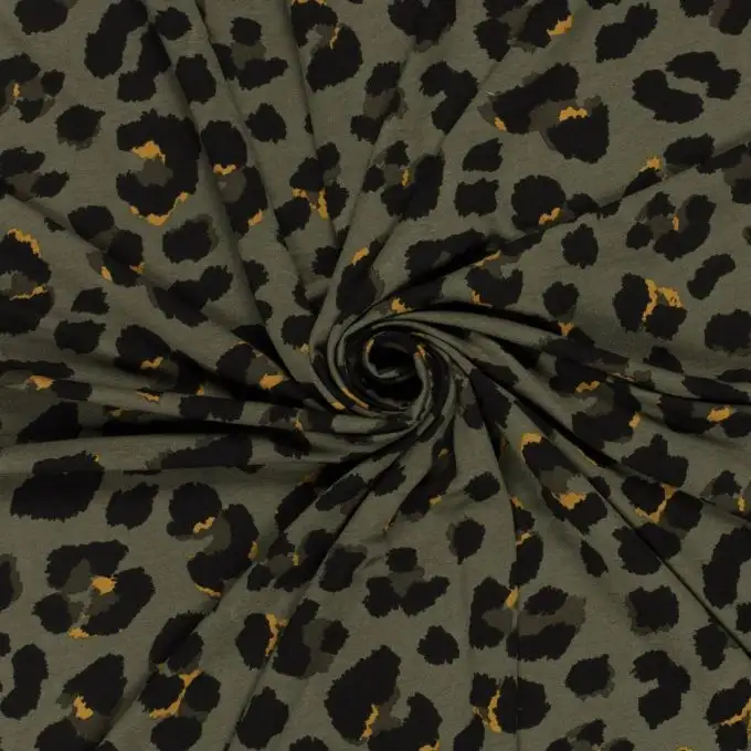 Maglia jersey viscosa maxi leopardata verde colorata
