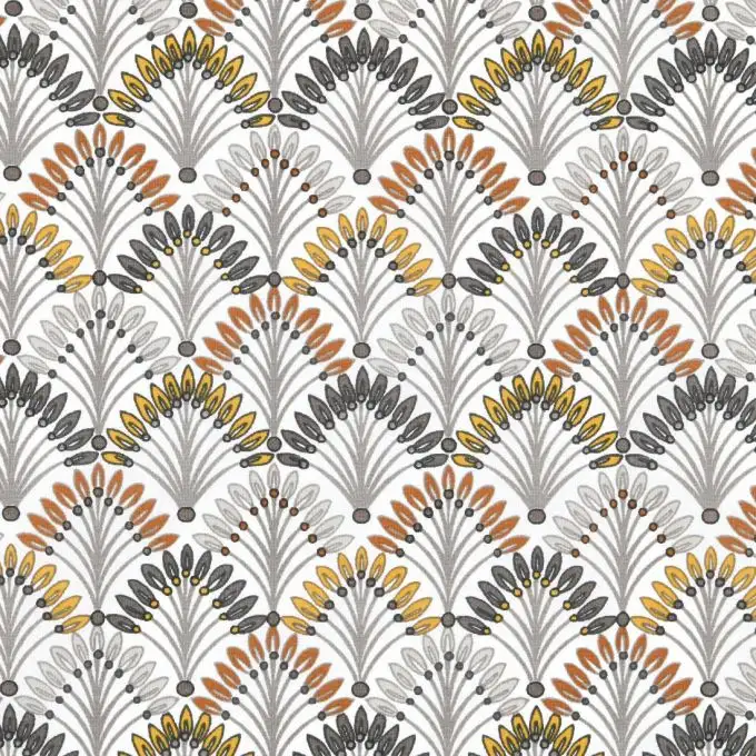 Tessuto di cotone spesso rivestito stampato coda di pavone geometrico naturale