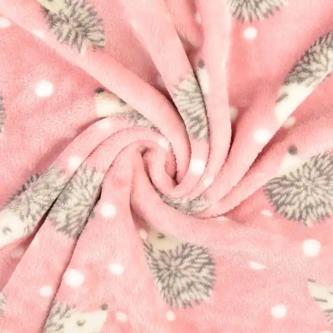 Tessuto morbido stampato riccio rosa