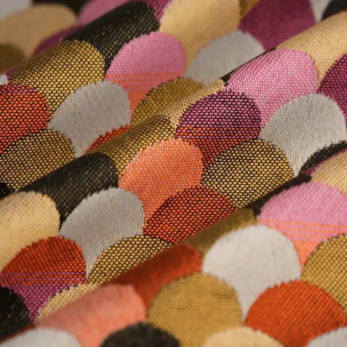 Tessuto jacquard Ariel rosa arancione