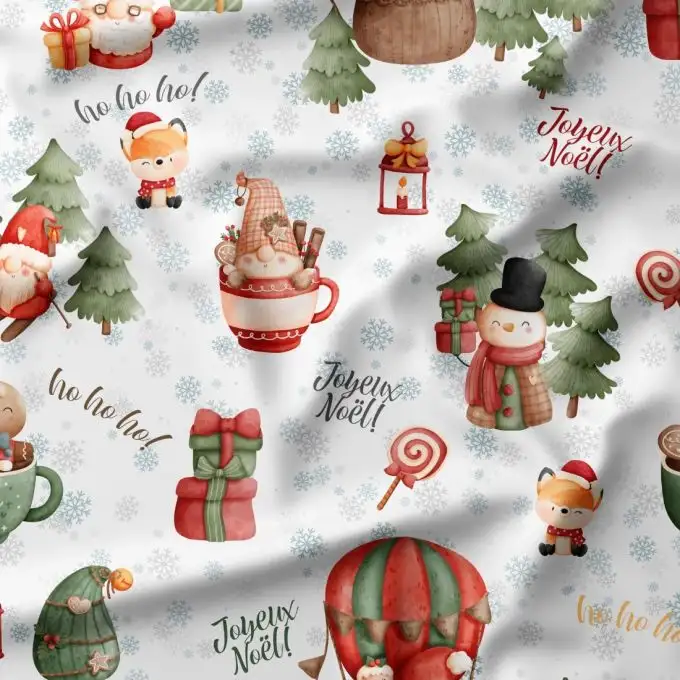 Tessuto di cotone stampato La Magia del Natale – Certificato Oeko-Tex®