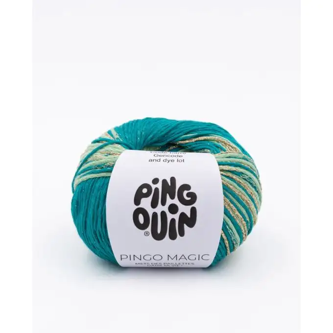 Pelota di filato per maglieria Magic verde dorato - Pingouin