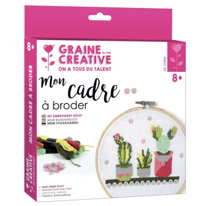 Kit cornice per ricamo Cactus – Graine Créative