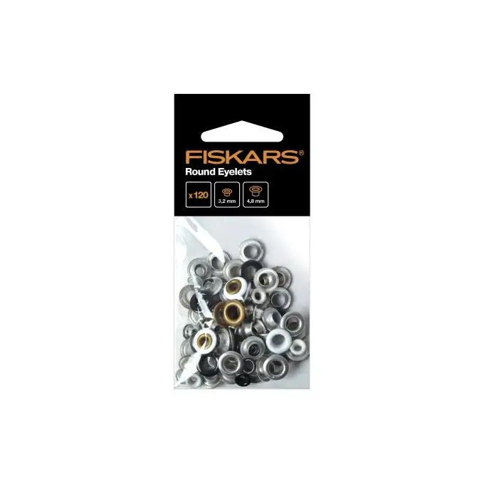 Set di 120 occhielli rotondi da 3.2 mm a 4.8 mm - Fiskars