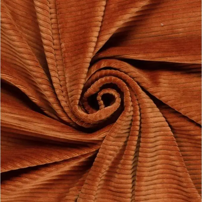 Maglina jersey velluto a coste stretch cotone ruggine