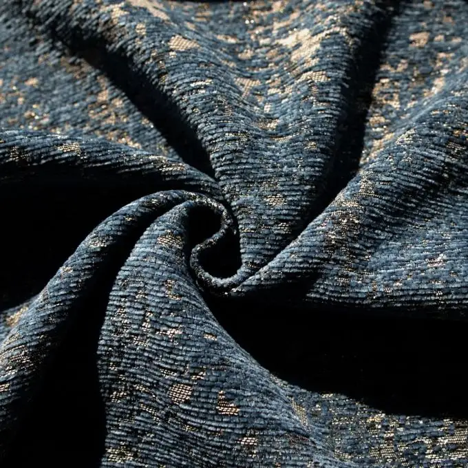 Tessuto jacquard chenille blu qualità sedile