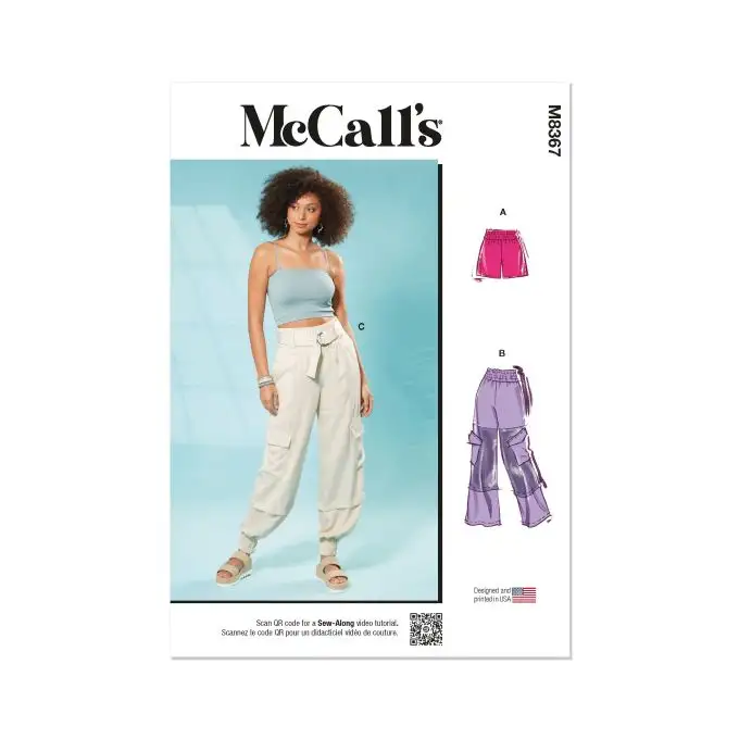 Patron McCall's 8367A - Pantaloni e shorts a vita elasticizzata da 34 a 52 FR