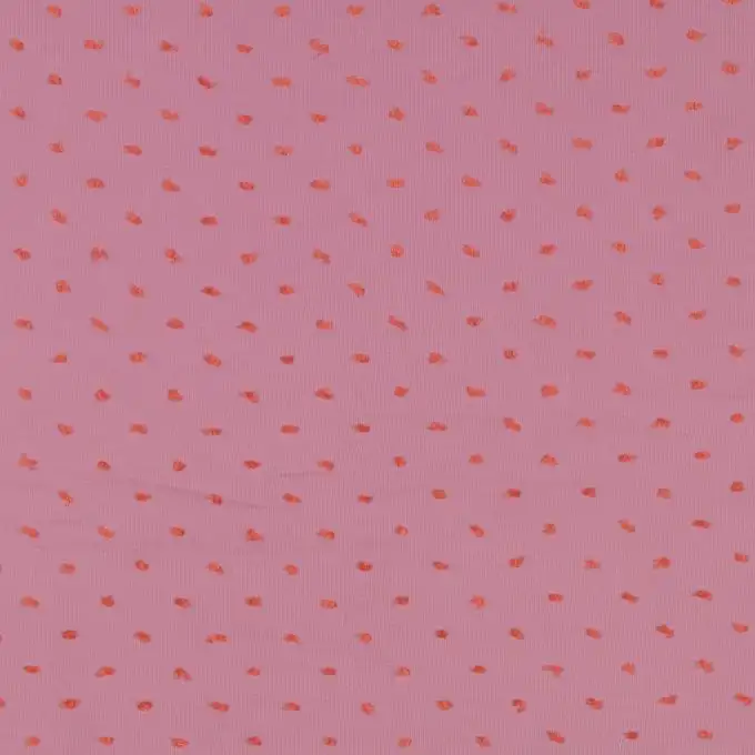 Tessuto voile di cotone plumetis bicolore lilla arancione