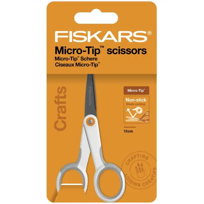 Forbici in titanio antiaderenti micro punta softgrip 13 cm - Fiskars