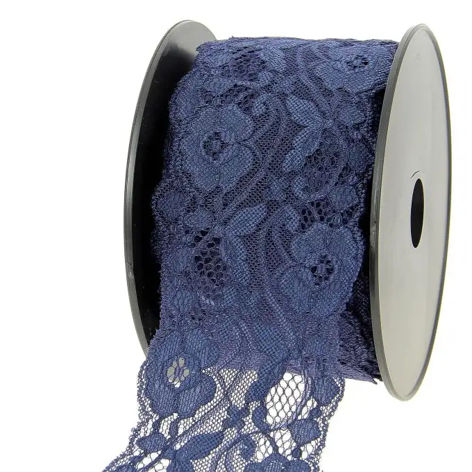 Nastro in pizzo nylon blu estensibile 80mm