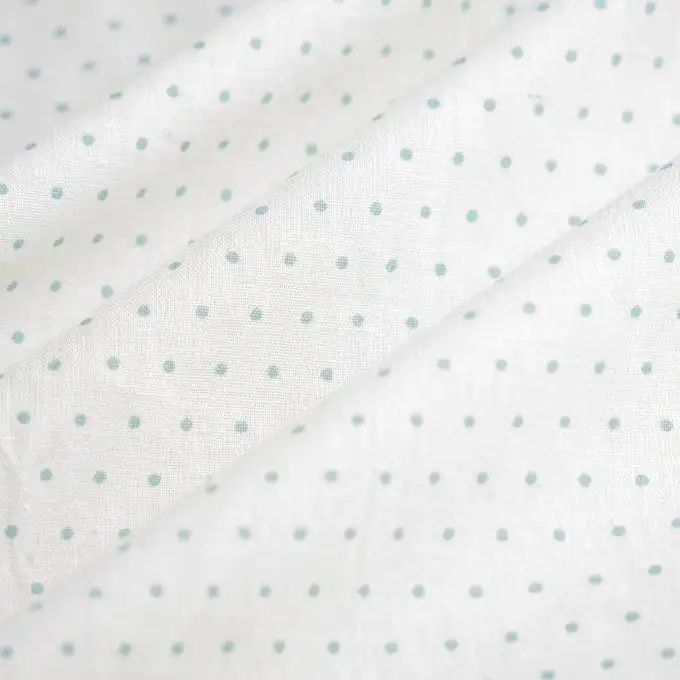 Tessuto cretonne pois celadon