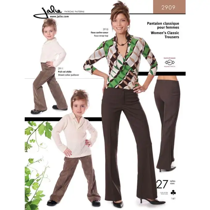 Modello Jalie 2909 pantaloni classici elasticizzati bambino adulto