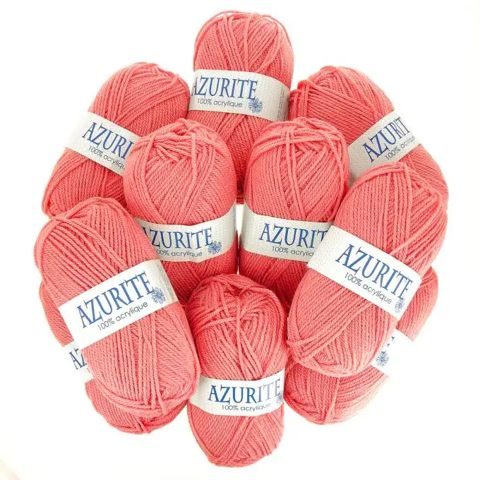 Set di 10 gomitoli di filato Azurite 50g 100% acrilico - Col. 3015 Rosa macaron