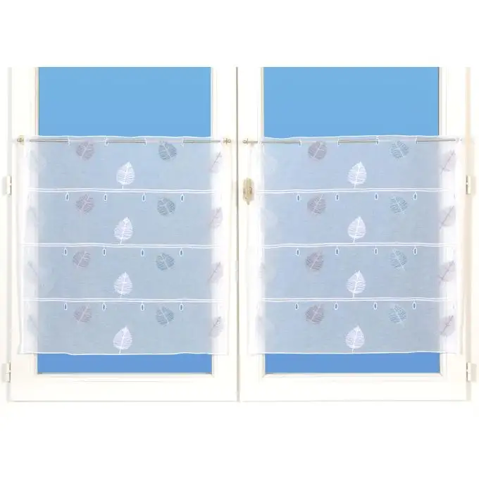 Voile modulabile organza ricamata foglia grigio celadon 60cm