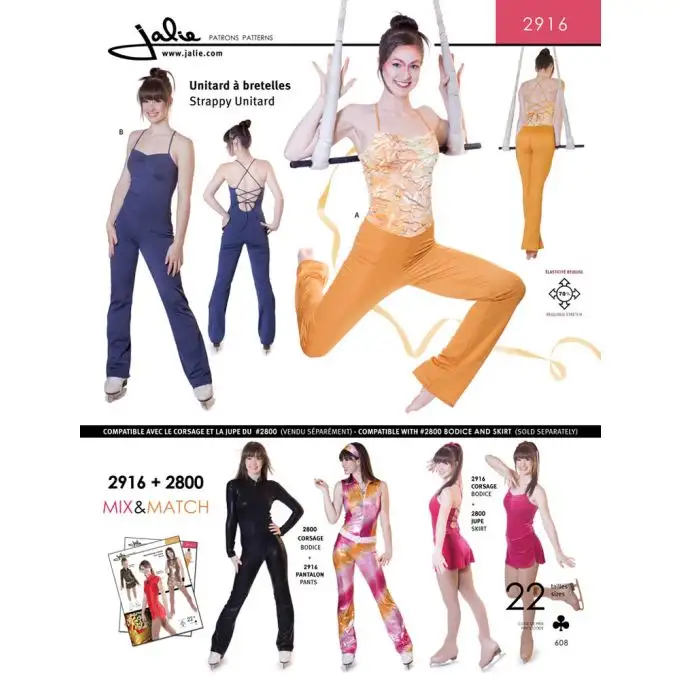 Modello Jalie 2916 unitard con spalline sottili per bambini e adulti