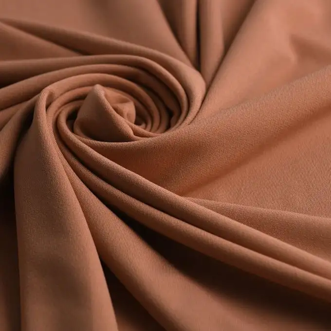 Tessuto jersey poliestere unito terracotta
