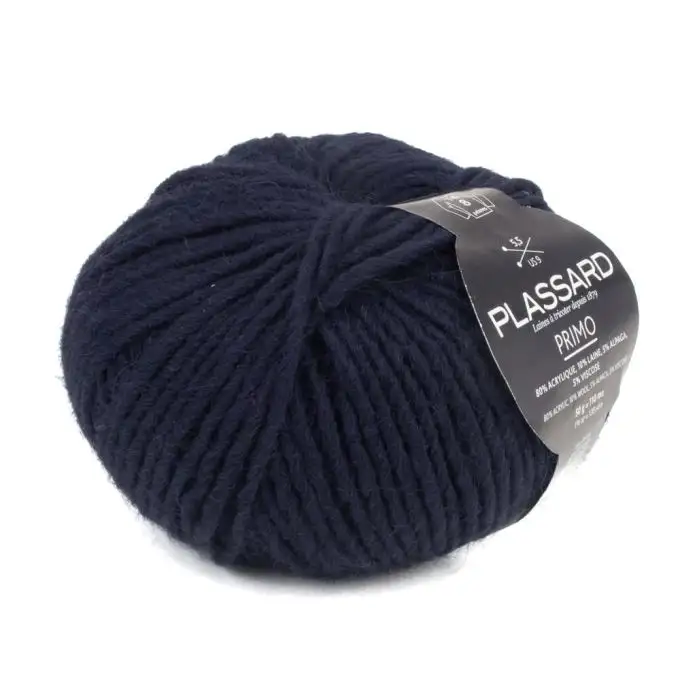Gomitolo di lana Primo N°27 blu marino Plassard
