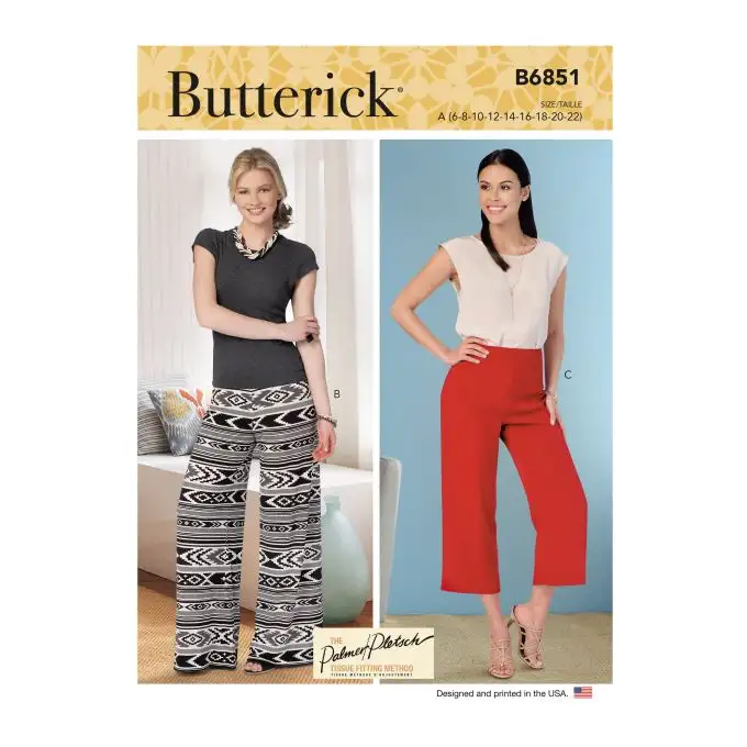 Modello Butterick B6851A Donna Pantaloncini pantaloni corsaro dalla 34 alla 50