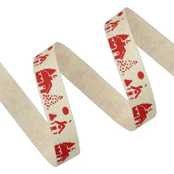 Nastro di Natale lurex cottage beige 15 cm