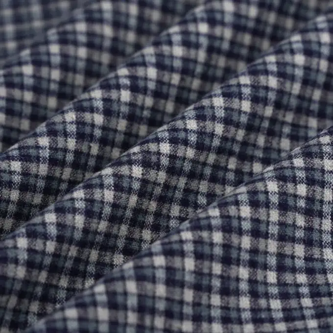 Tessuto flanella cotone quadretti viola grigio