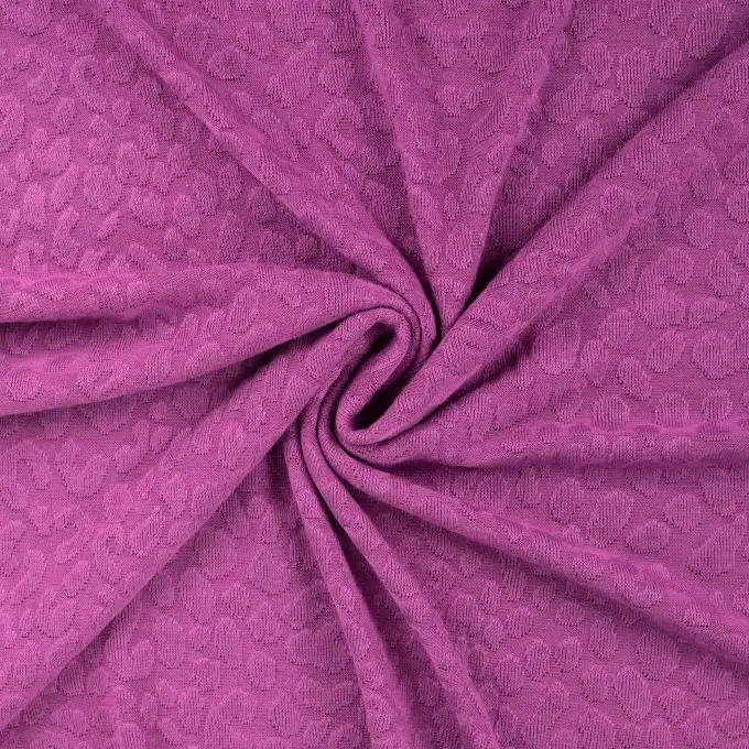 Maglia jacquard stampata leo rilievo rosa