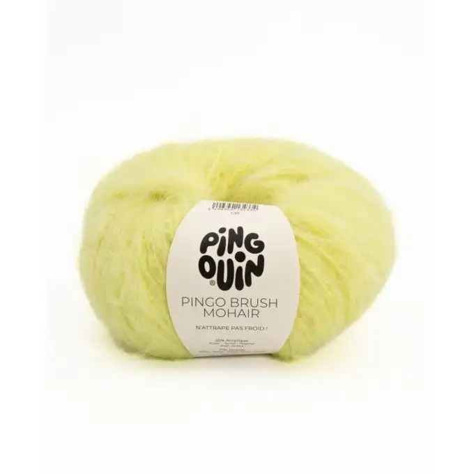 Gomitolo di lana da maglia Brush mohair anice - Pingouin
