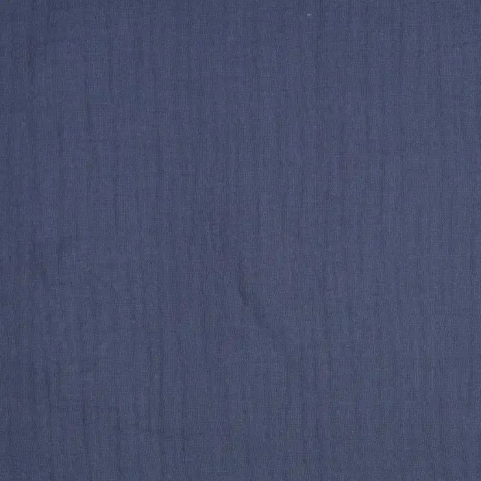 Tessuto doppio garza unito bio blu tempesta