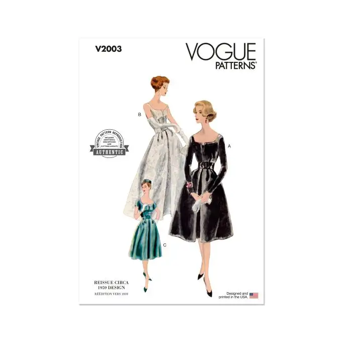 Modello Vogue V2003U5 Donna Abito con sottogonna 44 a 52